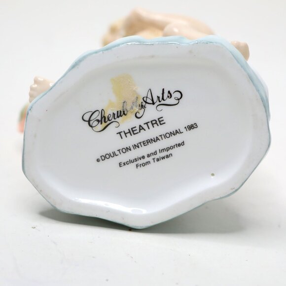 VINTAGE 1983 Doulton International Cherub of the Arts THEATRE Figurine Masks - Picture 3 of 5